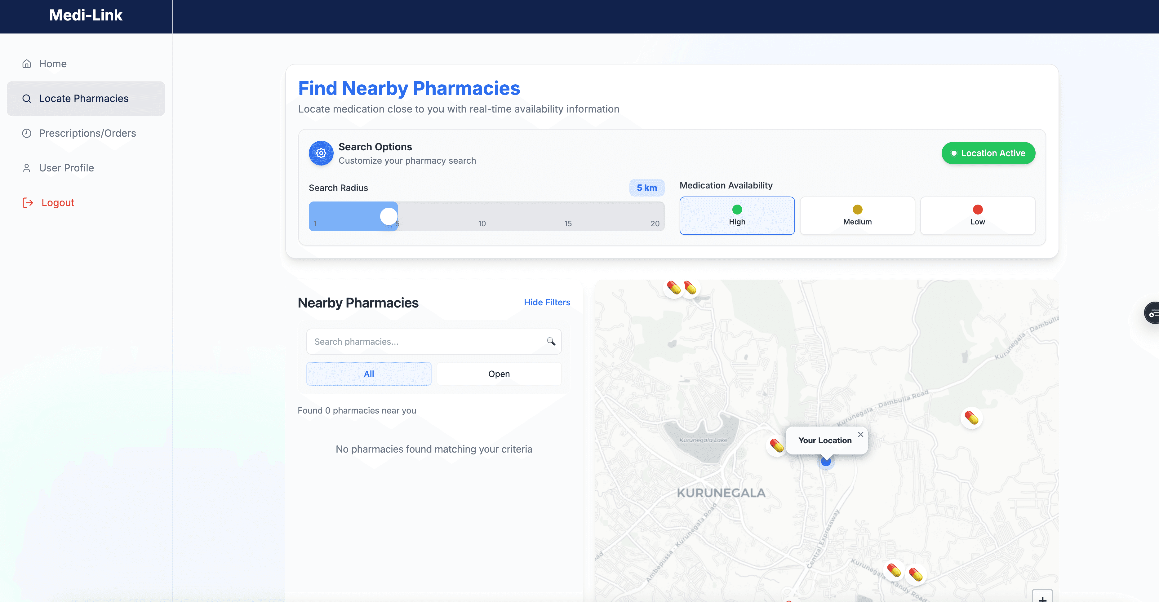 Screenshot of Medilink – Healthcare Management Platform project